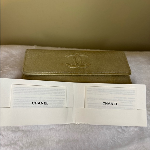 Chanel Gold Metallic Snap Flap Wallet with Auth Sticker - Picture 9 of 9